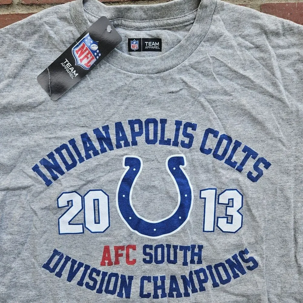 Men’s Indianapolis Colts 2013 AFC Division Champions T-Shirt Adult Medium NWT